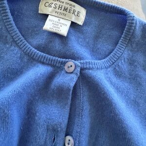 Sutton Studio Cashmere Cardigan in Soft Blue